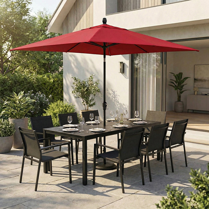 8 x 10 rectangular patio umbrella 8' x 10' Rect. Auto-Tilt TG Sunbrella Market Umbrella – InsideOut
