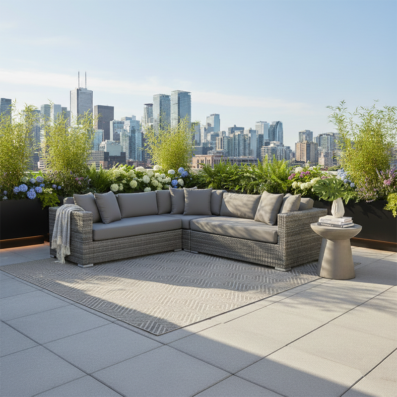 Brooklyn 3pc Sectional - White Mushroom