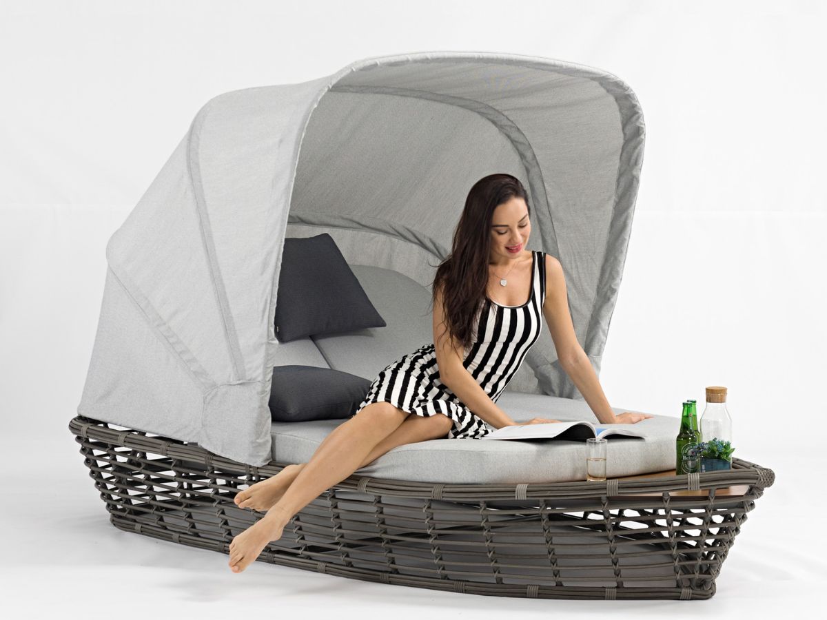 Escapade Boat Double Chaise Lounge with Canopy