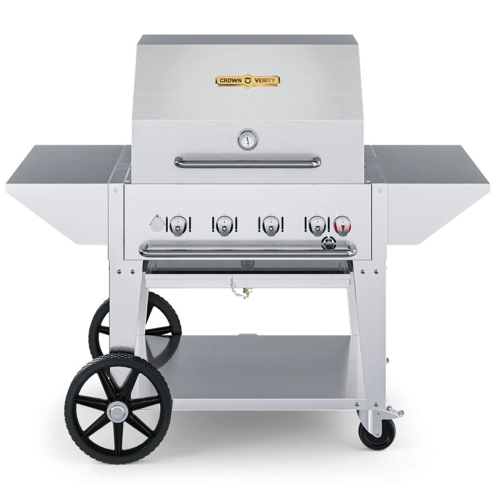 Crown Verity 30" Mobile Grill: Pro Package with Dual Shelves