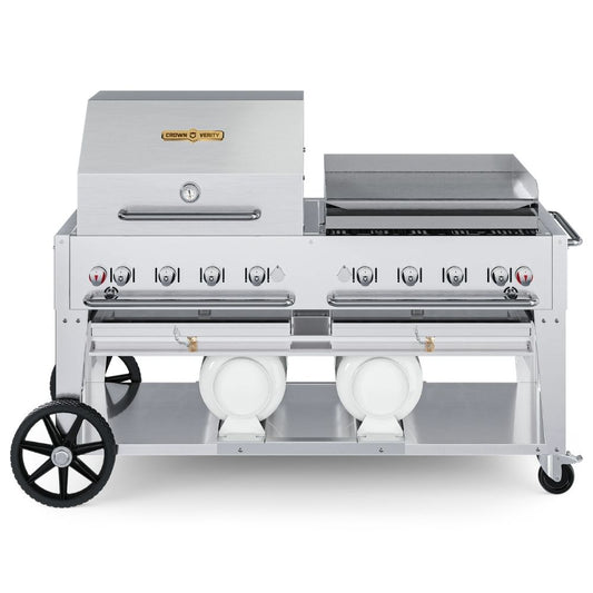 Crown Verity 60" Club Series Gas Grill: Roll Dome & Griddle