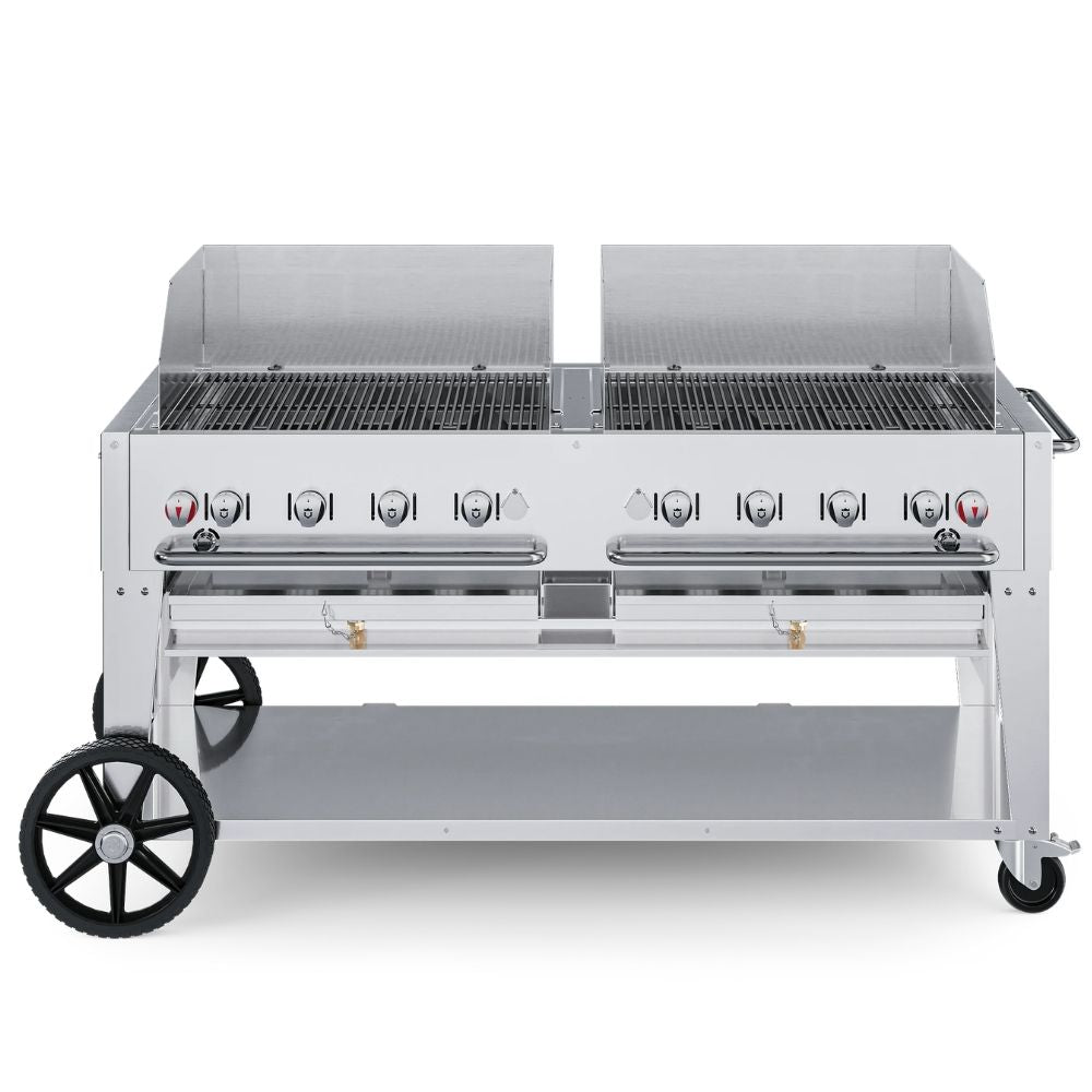 Crown Verity 60" Mobile Grill: Dual Windguards