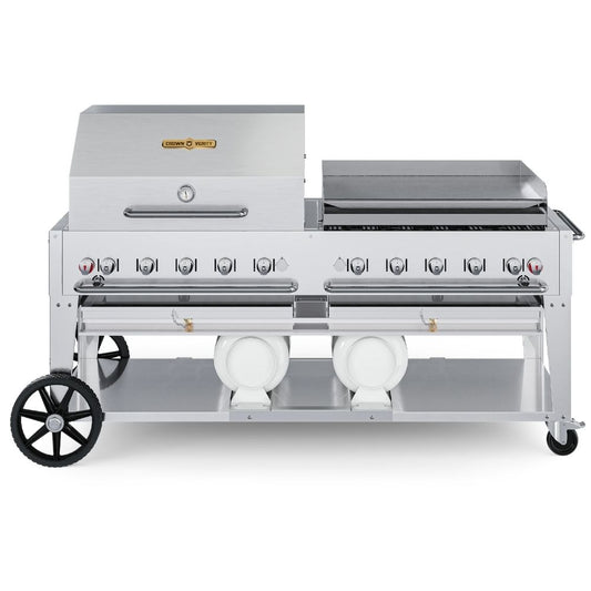 Crown Verity 72" Club Series Gas Grill: Roll Dome & Griddle