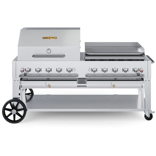 Crown Verity 72" Mobile Grill: Roll Dome & Griddle