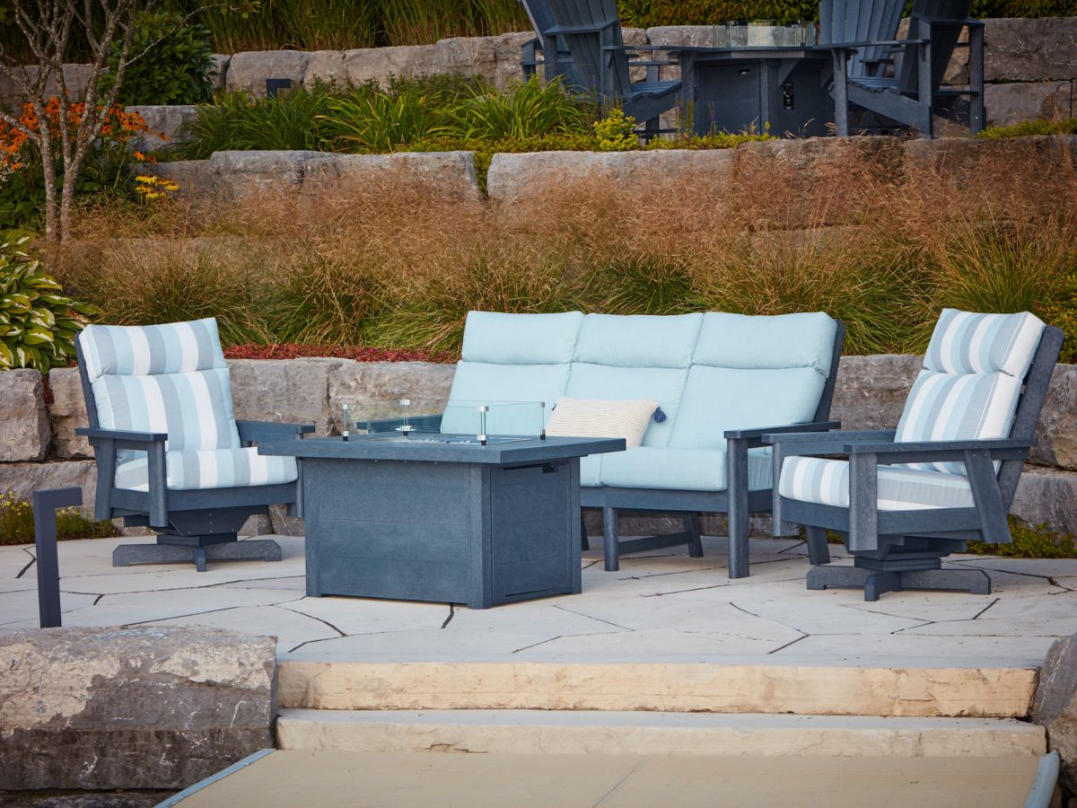 Charleston 3pc Club Set with 2 Club Chairs & Sofa