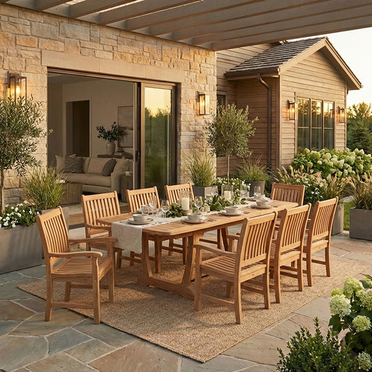 Compass 9pc Teak Dining Set