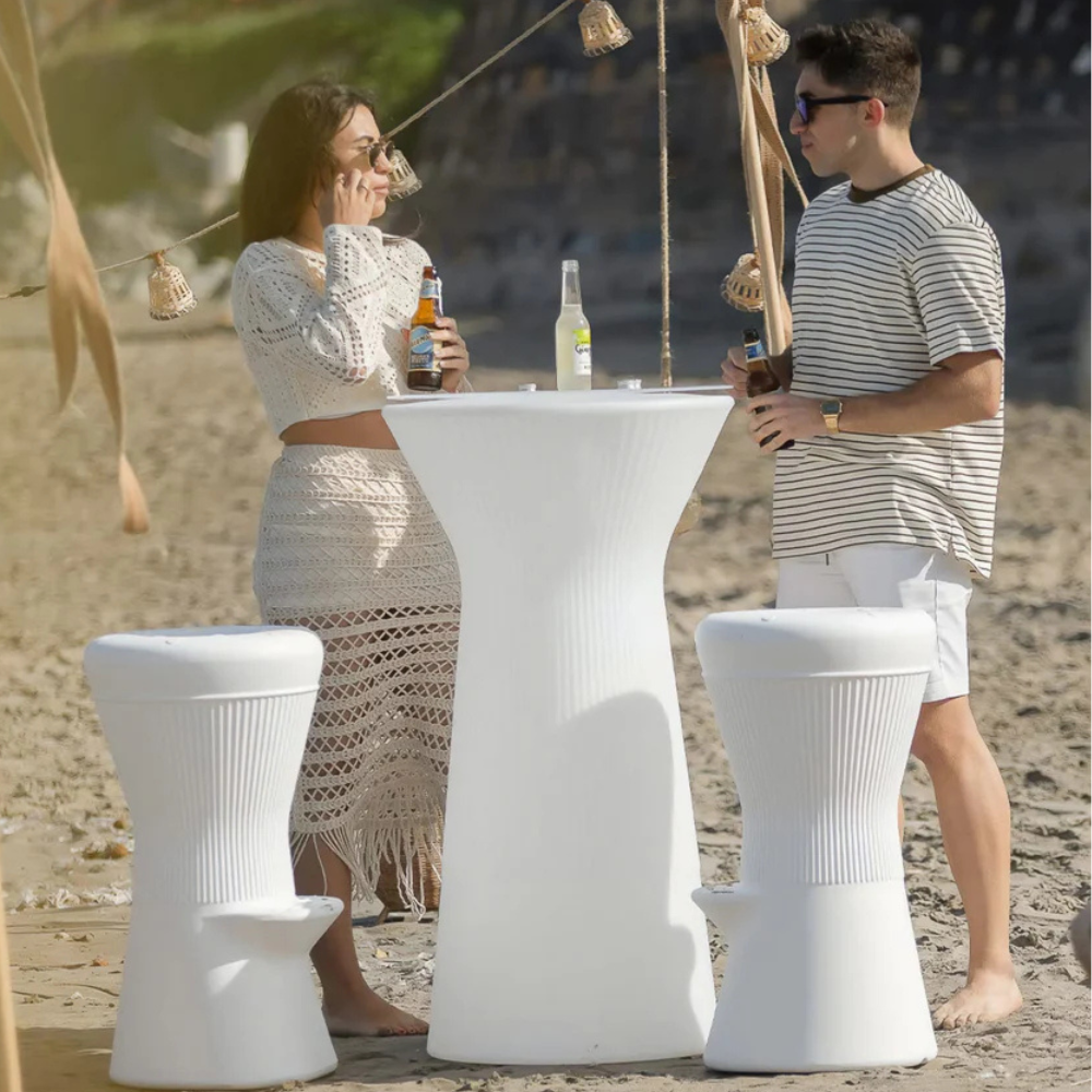 Corfu Outdoor Bar Stool with Lights