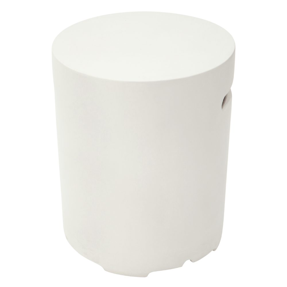 Cream White Smooth Round Cast Concrete Propane Tank Cover