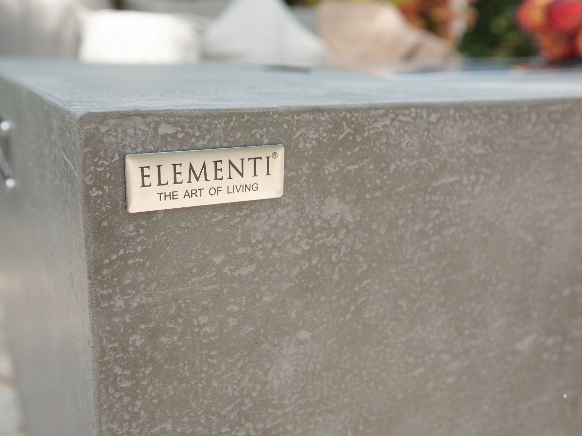 Andes Light Grey Cast Concrete Fire Table