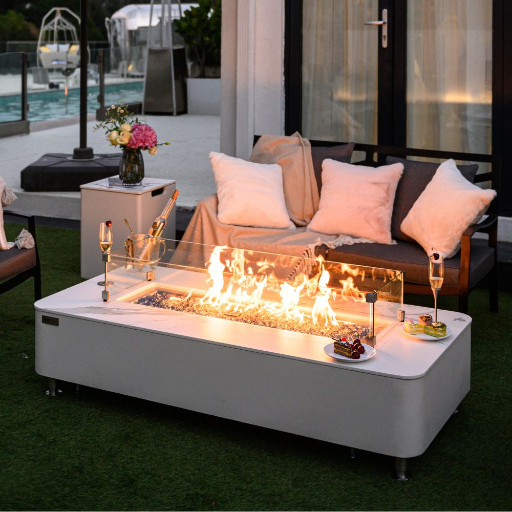 Athens Porcelain Fire Table