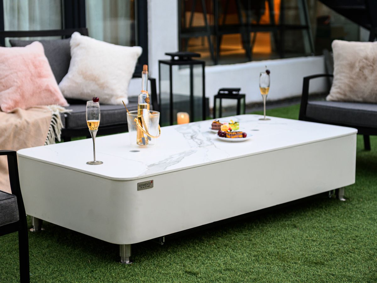 Athens Porcelain Fire Table