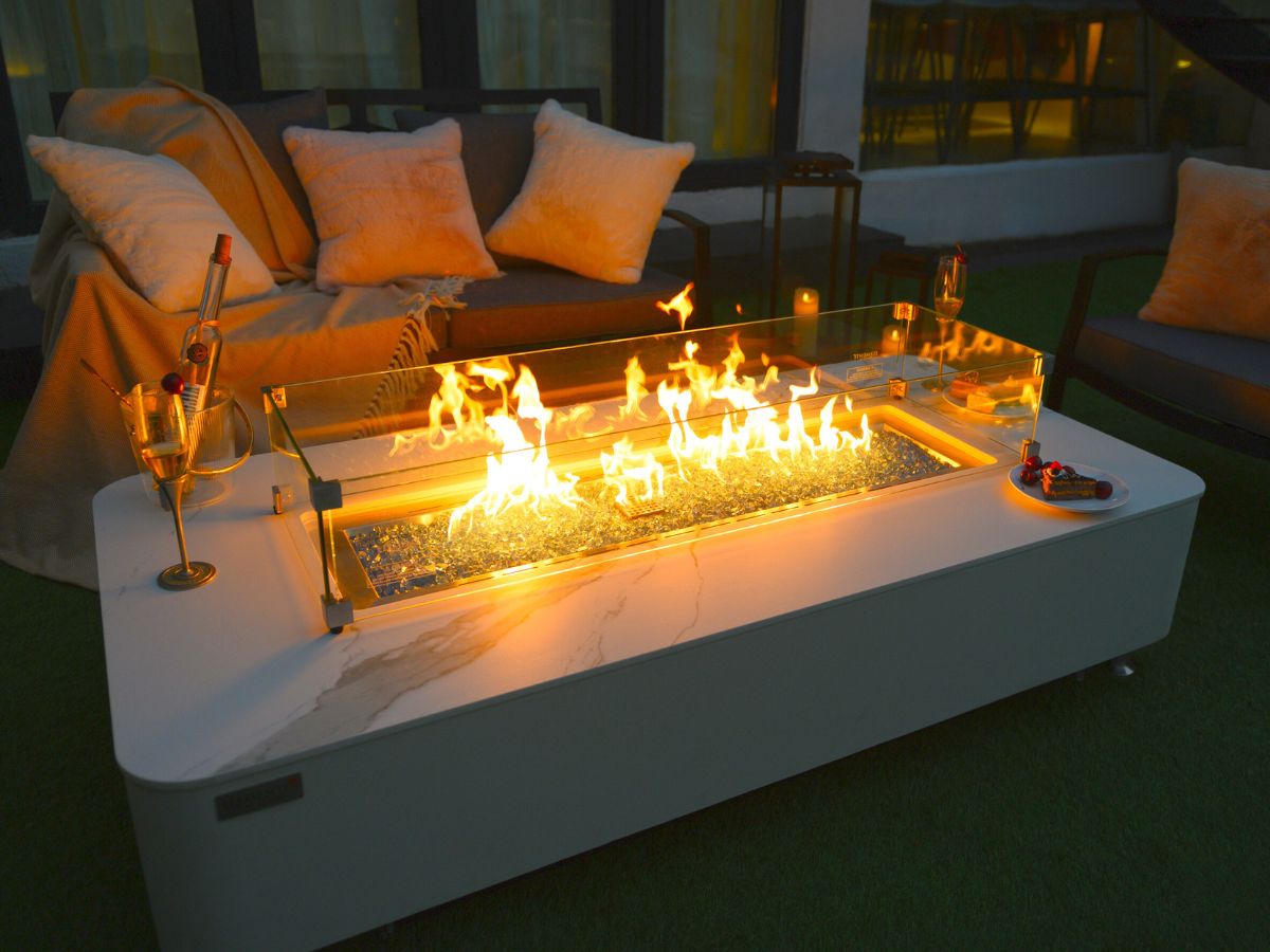 Athens Porcelain Fire Table