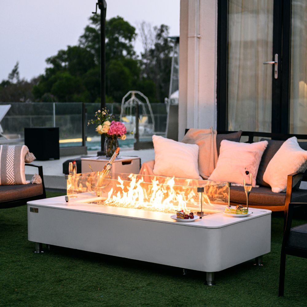 Athens Porcelain Fire Table
