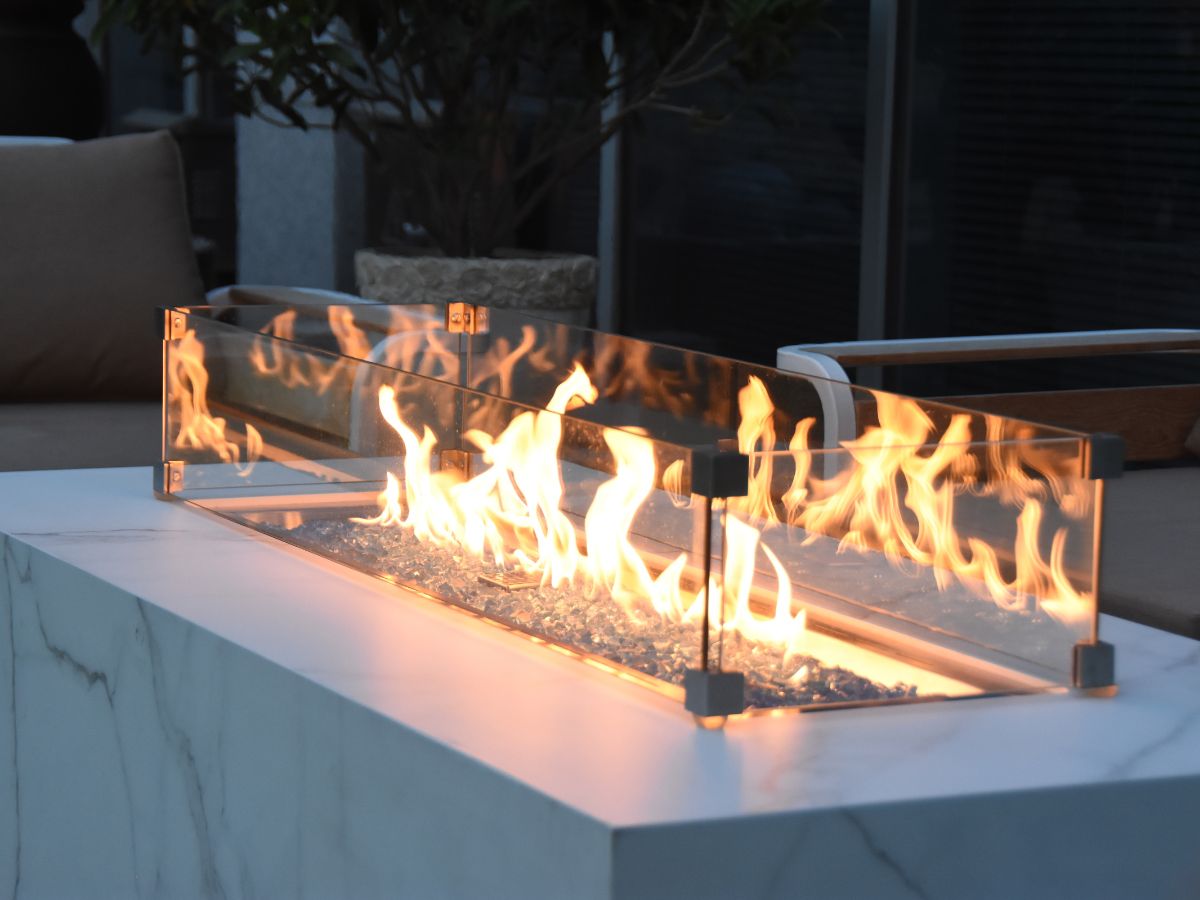 Carrara Porcelain Fire Table