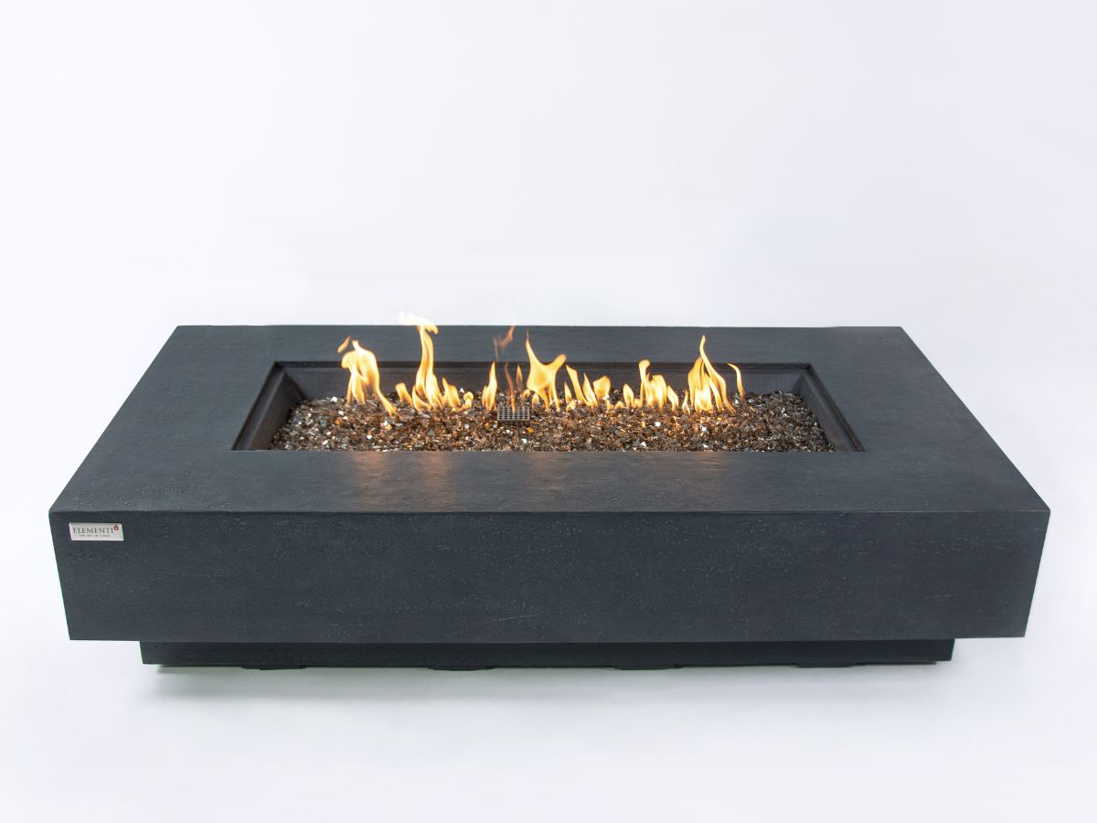 Positano Dark Grey Cast Concrete Fire Table