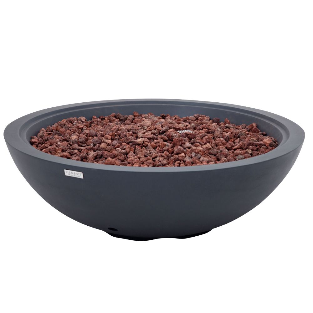 Rose Bowl Round Dark Grey Cast Concrete Fire Pit