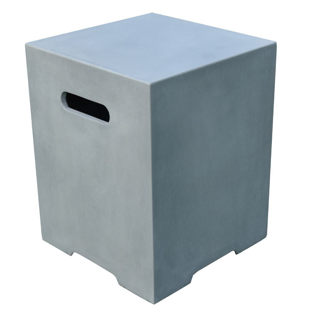 Light Grey Smooth Square Cast Concrete Propane Tank Cover