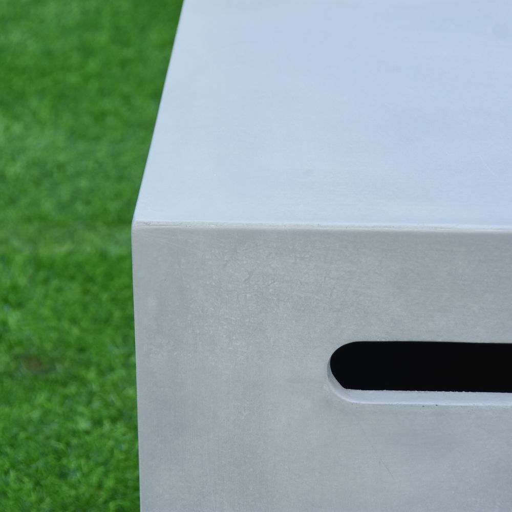 Light Grey Smooth Square Cast Concrete Propane Tank Cover