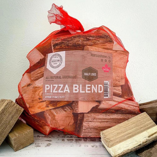 Furtado Farms Cookwood Logs: Pizza Blend 6" Half Logs