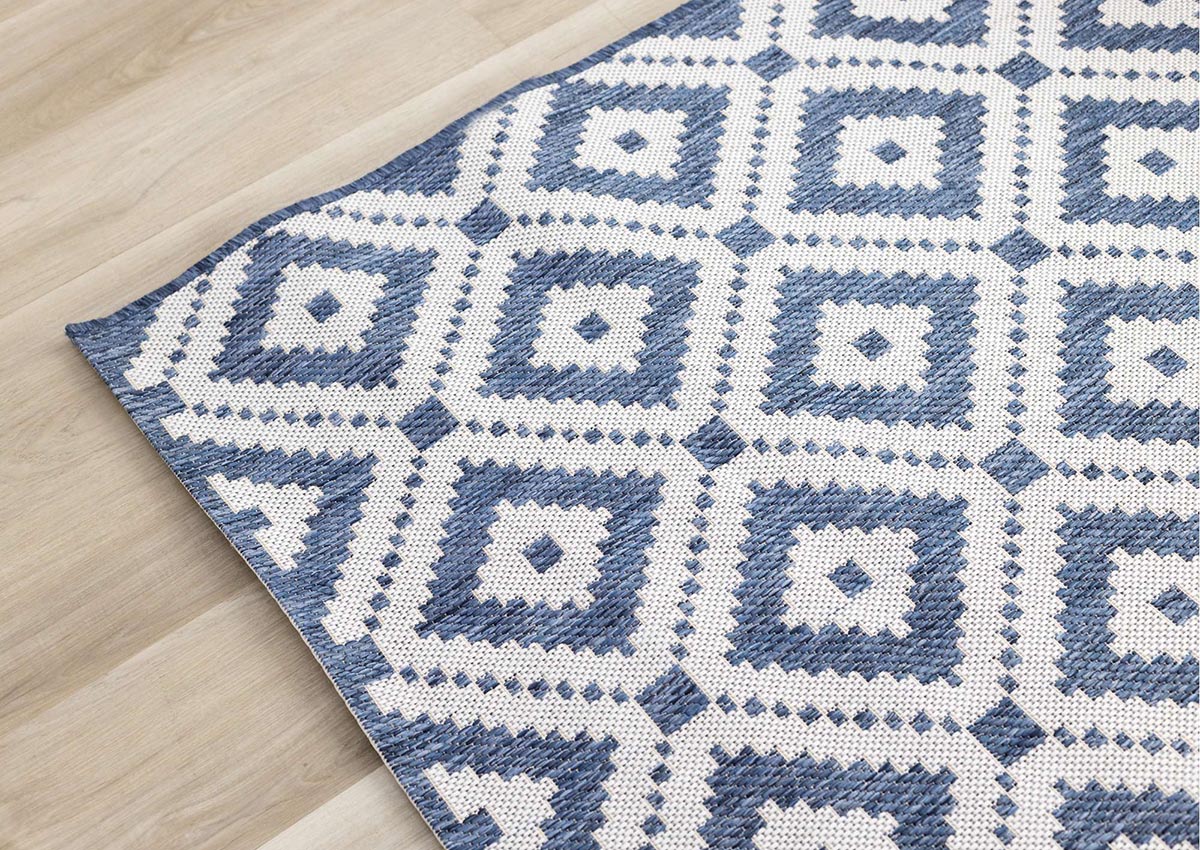 Geo Outdoor Carpet - Navy/Grey
