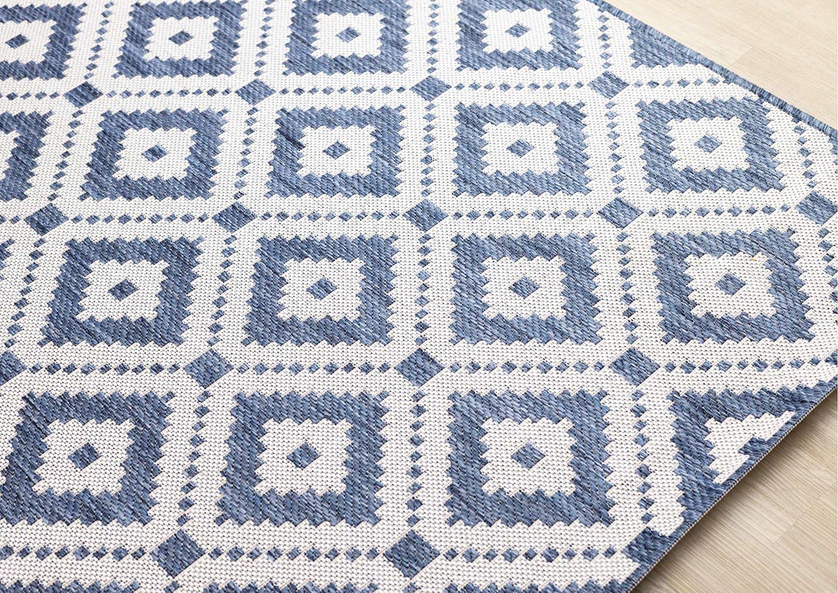 Geo Outdoor Carpet - Navy/Grey