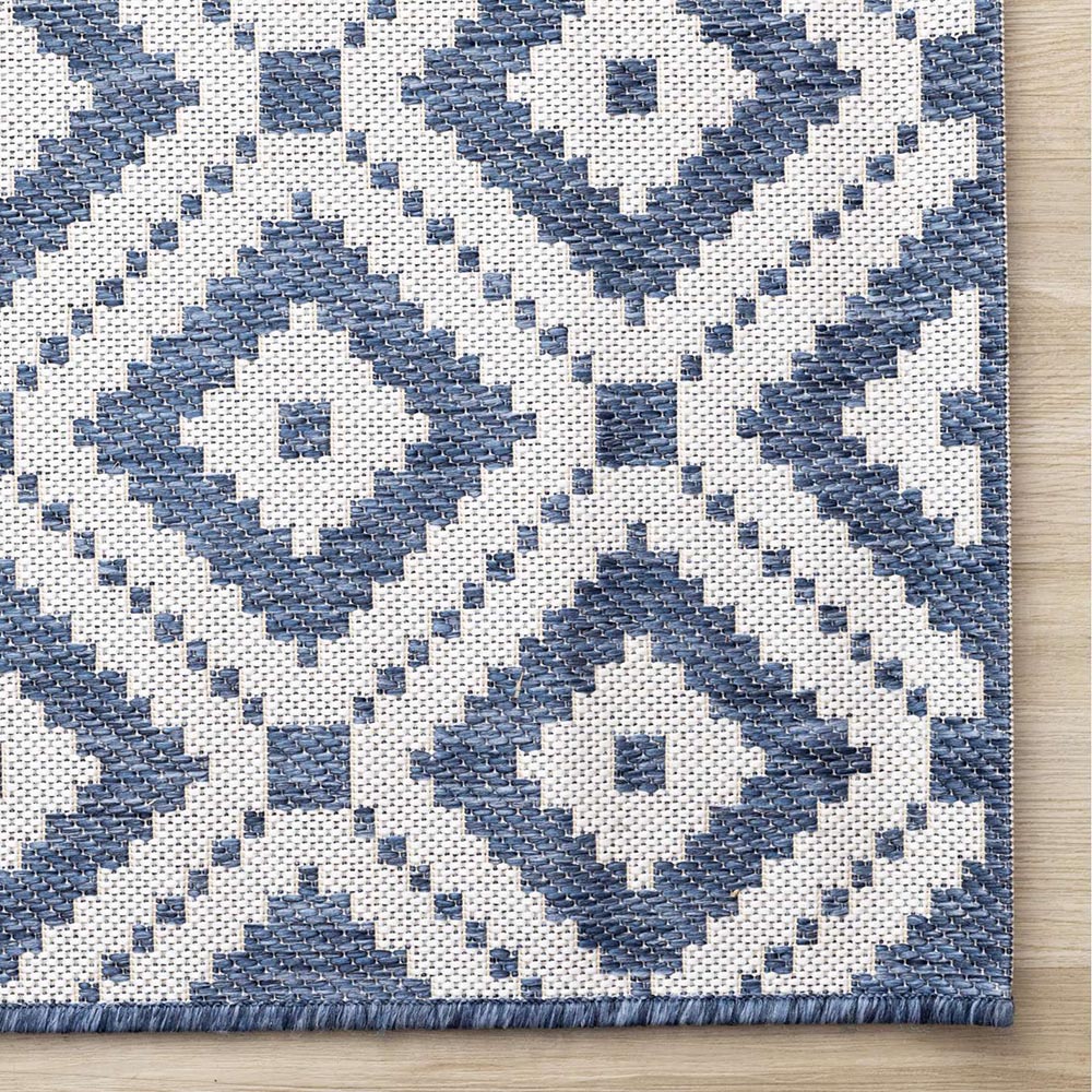 Geo Outdoor Carpet - Navy/Grey