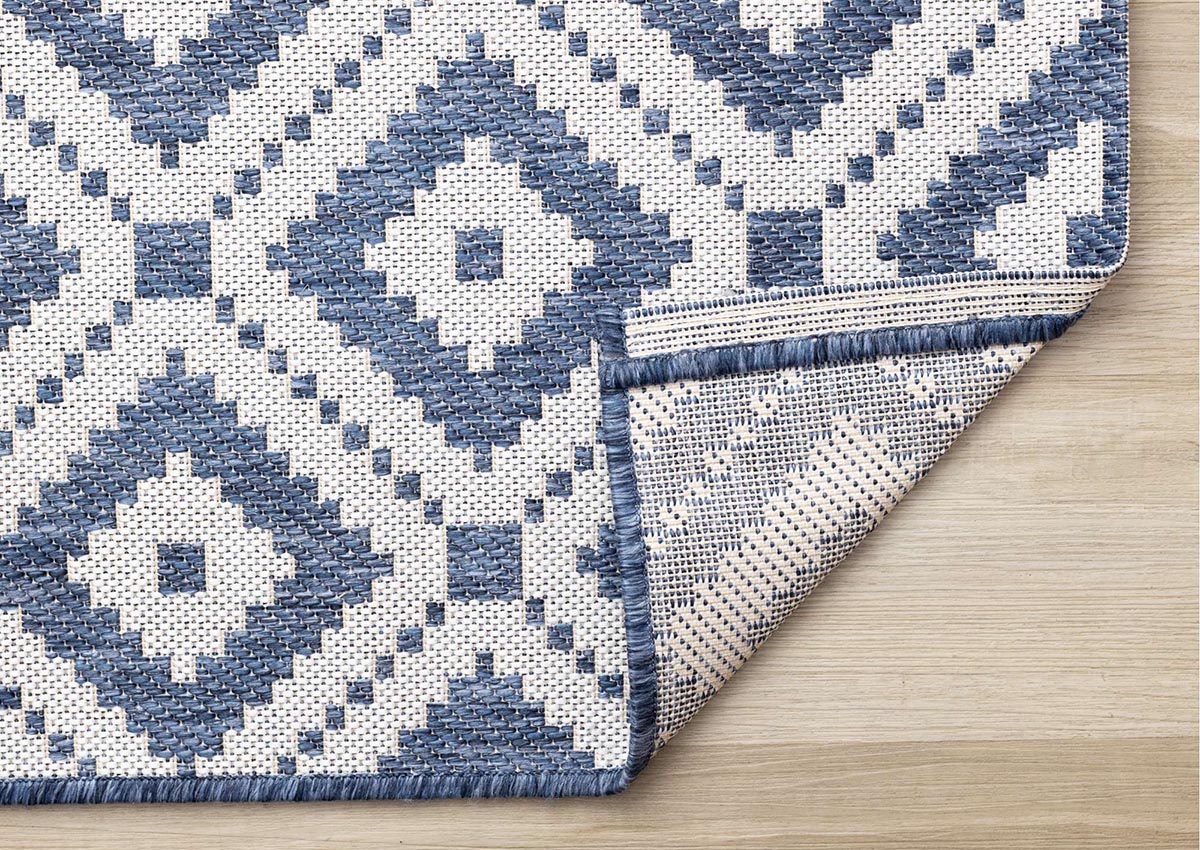 Geo Outdoor Carpet - Navy/Grey
