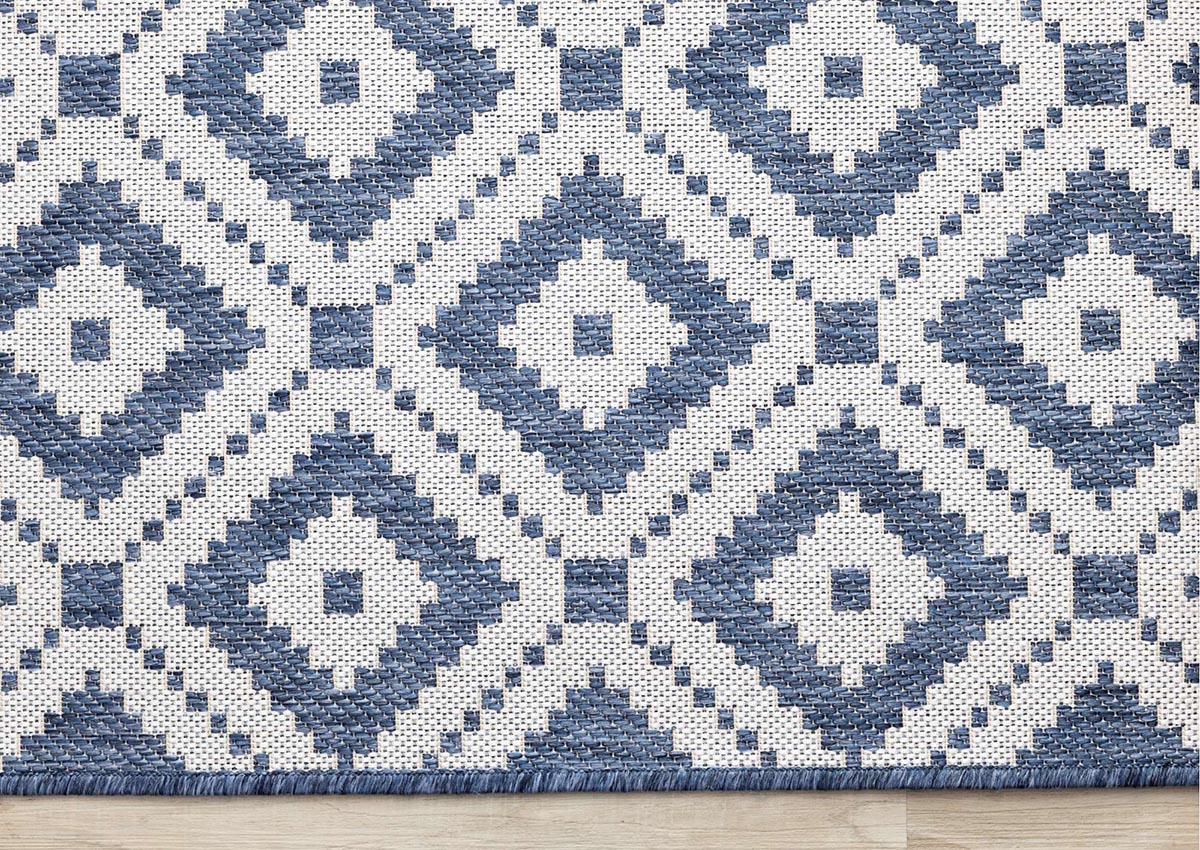 Geo Outdoor Carpet - Navy/Grey