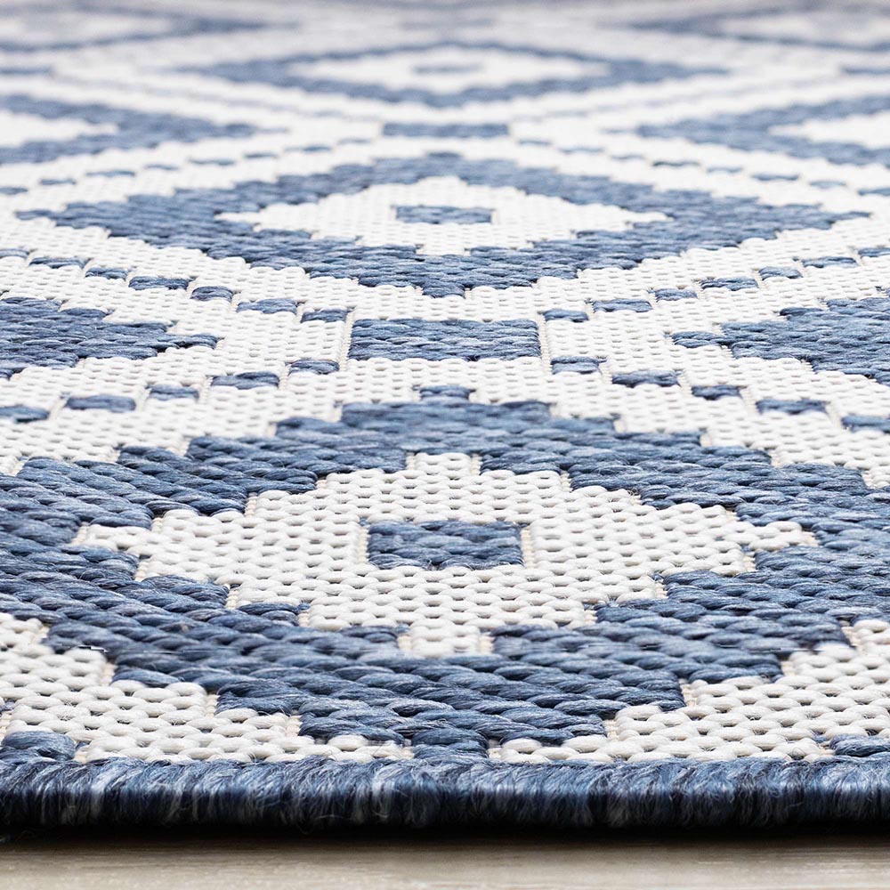 Geo Outdoor Carpet - Navy/Grey