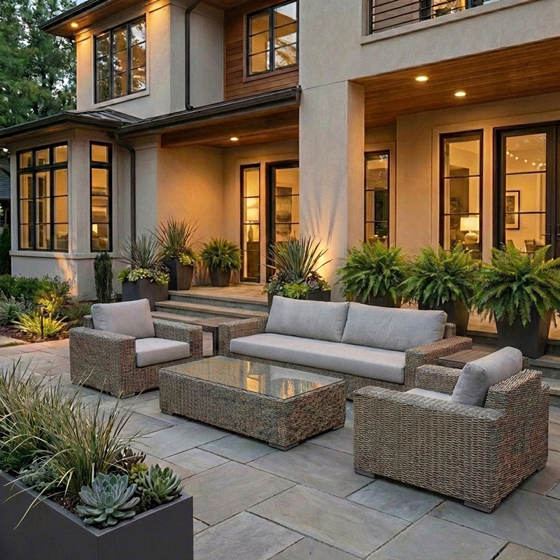 Lotus 3pc Extended Sofa Club Set - Driftwood