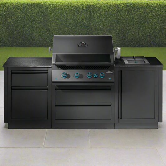 Napoleon Oasis 300 Bundle Built-In 700 Series 32 Gas Grill Island - Matte Black