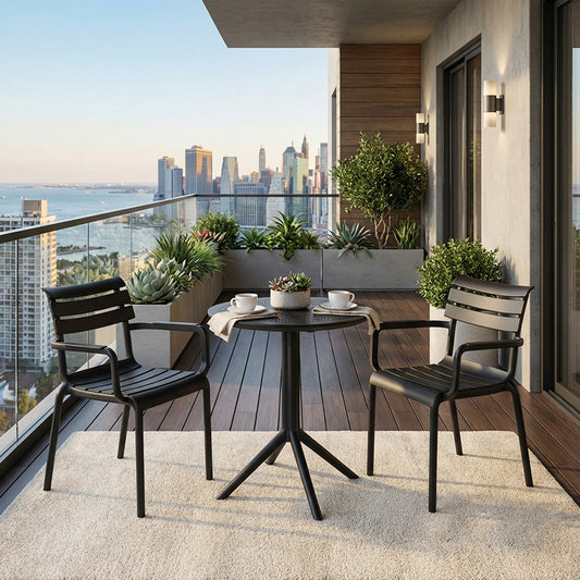 Paris Arm Chair 3pc Round Bistro Set