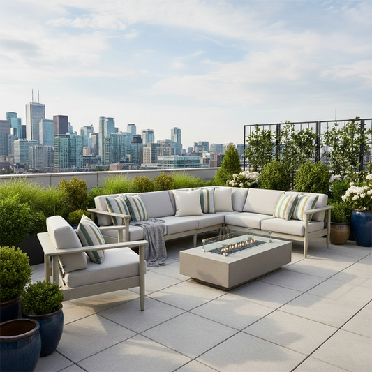 Polanco 4pc Sectional & 1 Club Chair - Cast Silver Cushions