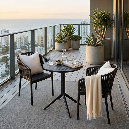 Portofino Arm Chair 3pc Round Bistro Set