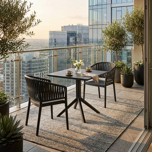 Portofino Arm Chair 3pc Square Bistro Set