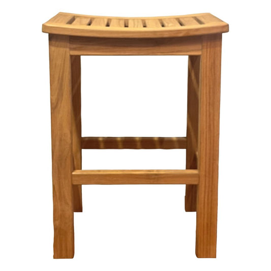 Teak Backless Bar Stool