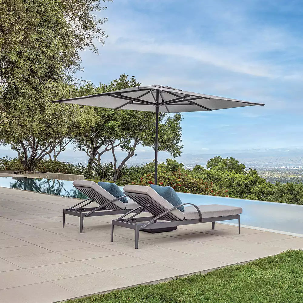8' Square Libra Umbrella - Shadow Graphite Frame