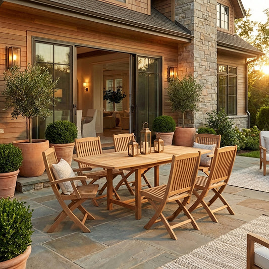 Sailor 7pc Teak Dining Set with Single Leaf Extension Table