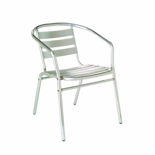 Sara Dining Arm Chair - Polished Aluminum