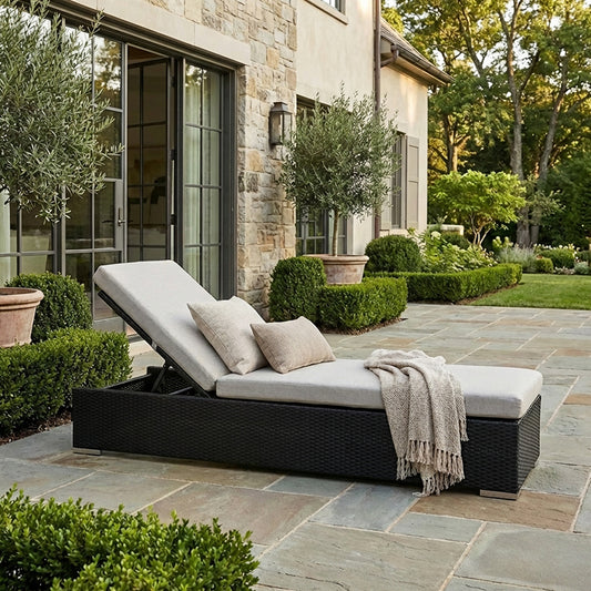 Universal Wicker Chaise - Caviar Black