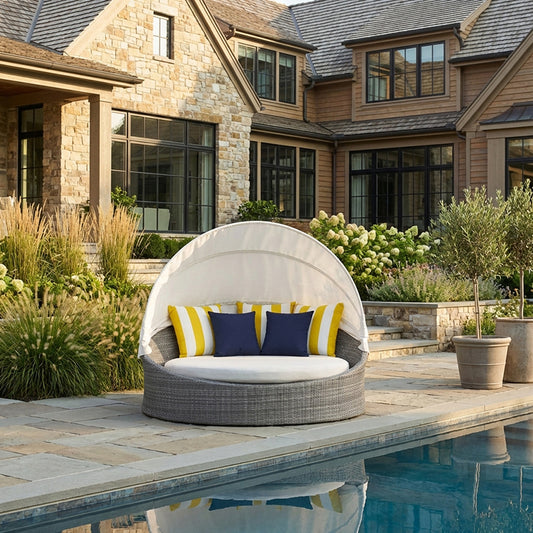 Universal Wicker Daybed - White Mushroom
