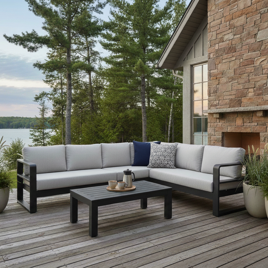 Villa 4pc Sectional - Black