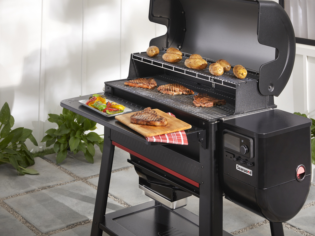 Weber Searwood Pellet Grill Front Table