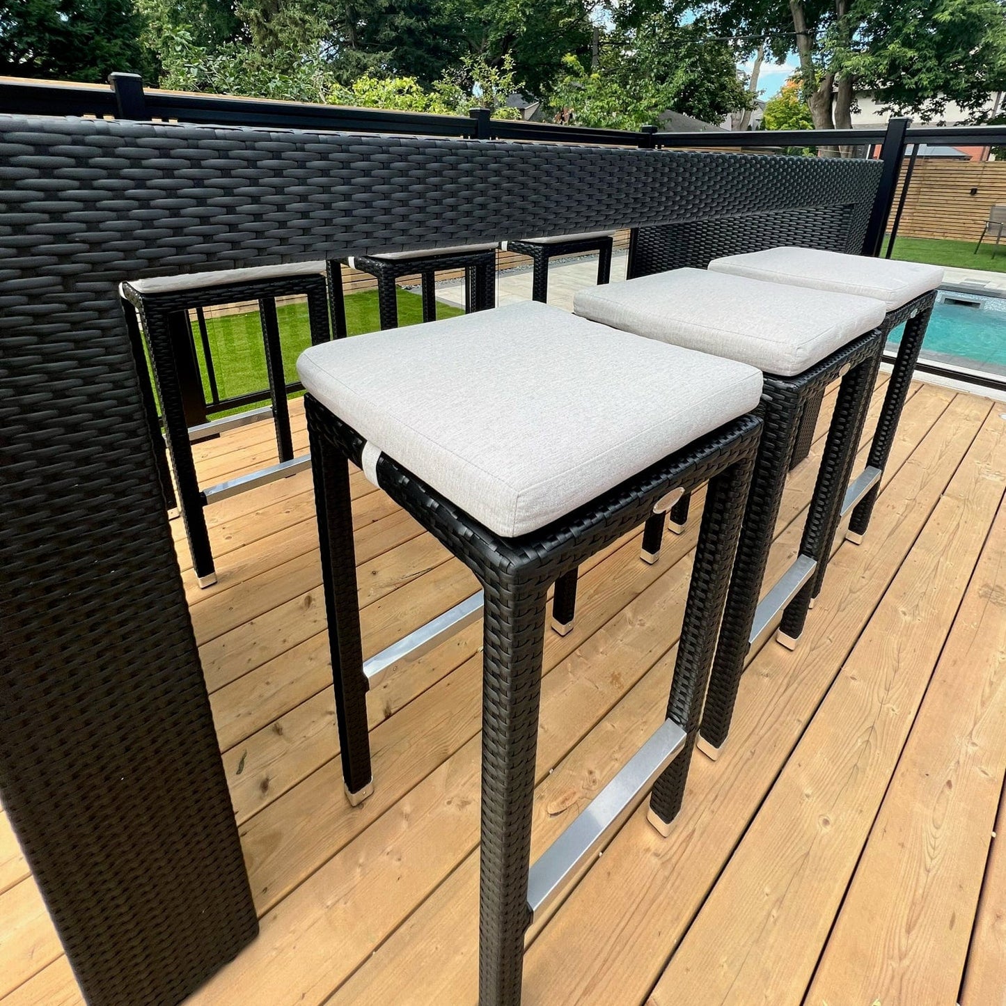 Bora 7pc Bar Set - Caviar Black w/ Clear Glass