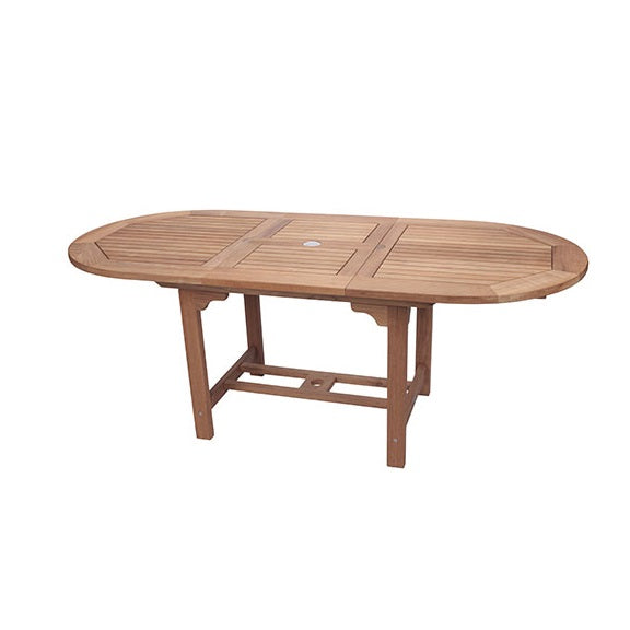 Sailmate 7pc Oval Teak Dining Set with Single Leaf Extension Table