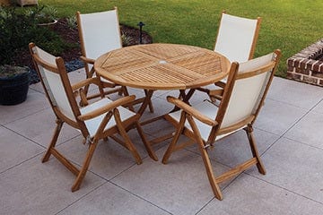Florida 5pc Round Teak Dining Set