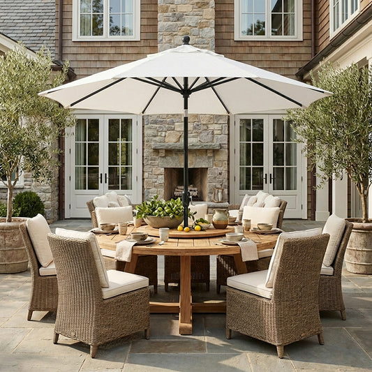 11' Round Deluxe Auto-Tilt Sunbrella Market Umbrella