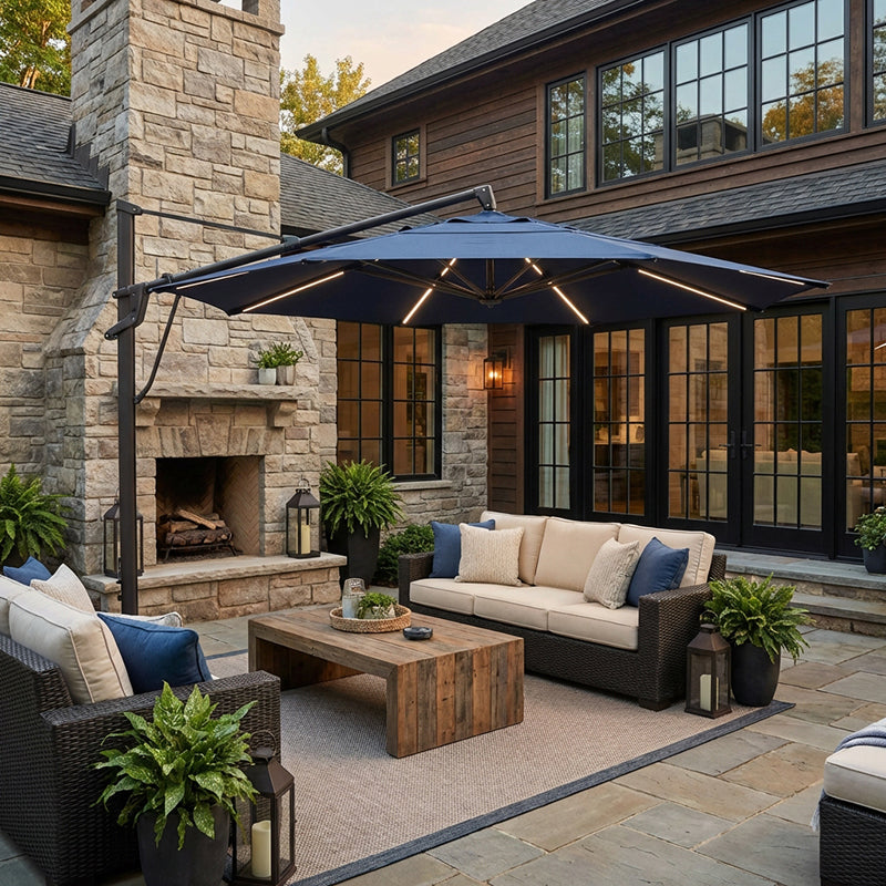 13' Round Sunbrella AKZ Starlux PLUS TG Sunbrella Parasol