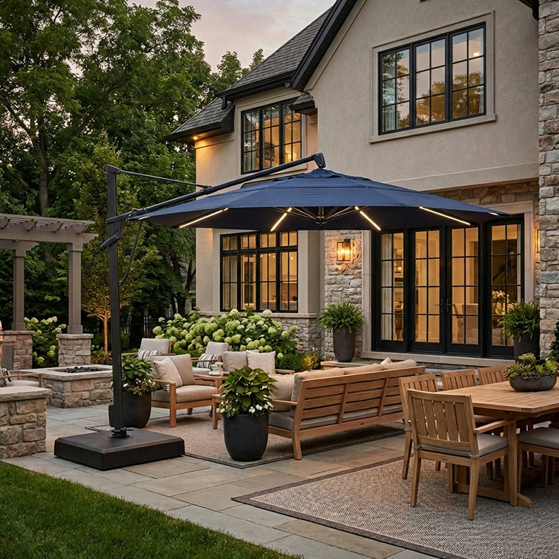 13' Round Sunbrella AKZ Starlux PLUS TG Sunbrella Parasol