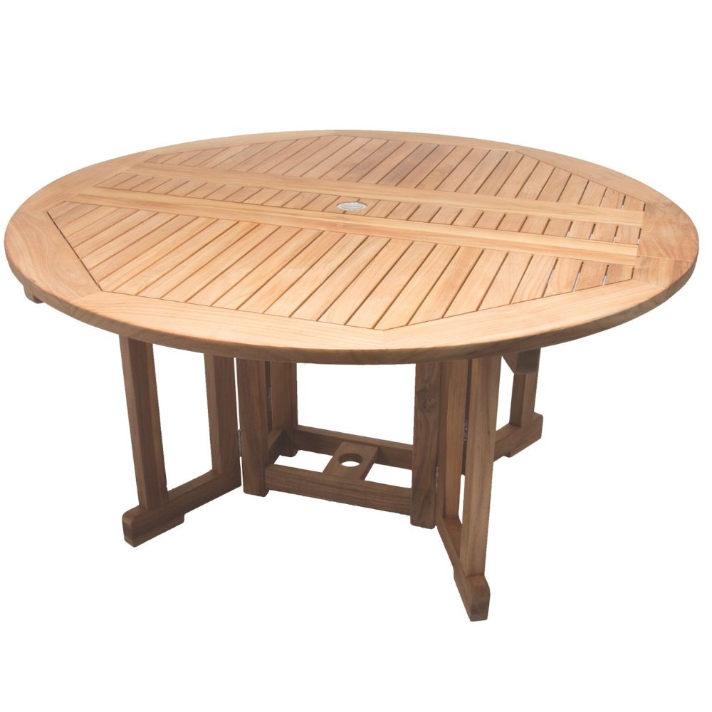 Drop-Leaf Teak Dining Table